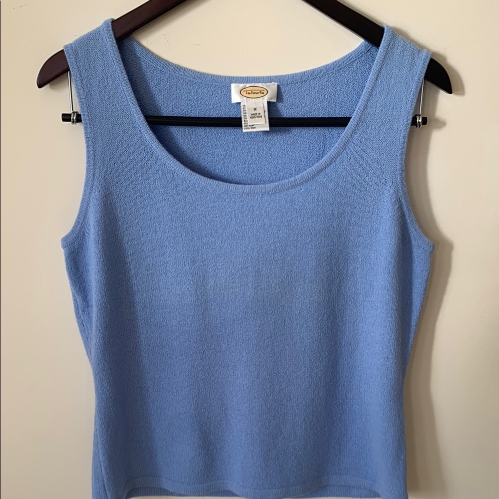 Talbots Blue Fitted Sleeveless Sweater